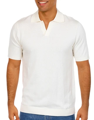Thumbnail 1: Kenneth Cole Kenneth Cole Mens Short Sleeve Johnny Collar Sweater Polo 