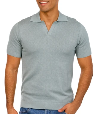 Thumbnail 1: Kenneth Cole Kenneth Cole Mens Short Sleeve Johnny Collar Sweater Polo 