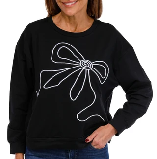 Thumbnail 1: Kaktus Kaktus Womens Long Sleeve Holiday Bow Sweater 