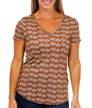 Thumbnail 1: Blue Sol Blue Sol Womens Short Sleeve V-Neck Floral Print Top 