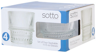 Thumbnail 1: Home Essentials Home Essentials 4 Pc 11.15 oz Stackable Glass Set 
