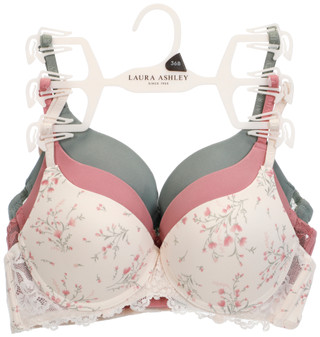 Thumbnail 1: Laura Ashley Laura Ashley 3 Pk Comfort Push Up Bras 