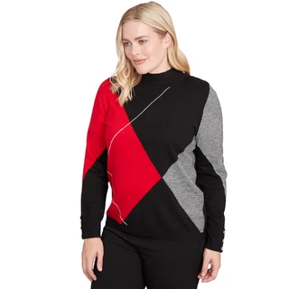 Thumbnail 4: Alfred Dunner Alfred Dunner Womens Exploded Argyle Sweater 