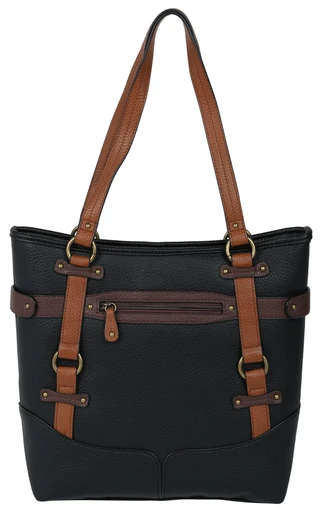 Thumbnail 1: Bueno Bueno XLarge Pebble Colorblock Buckle Zippered Tote Bag 