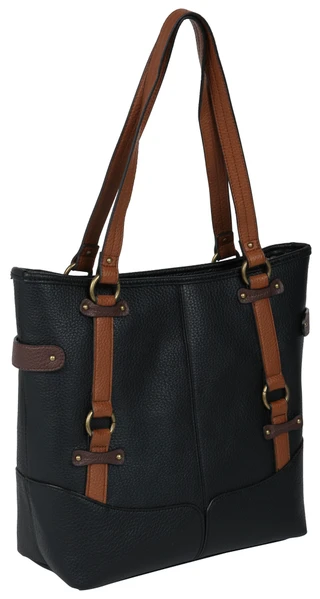 Thumbnail 2: Bueno Bueno XLarge Pebble Colorblock Buckle Zippered Tote Bag 