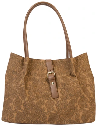 Thumbnail 2: Bueno Bueno Large Embossed Floral Buckle Tote Bag Purse 