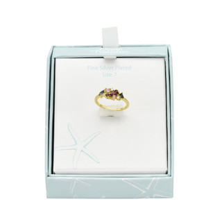 Thumbnail 1: Ocean Treasures Ocean Treasures Boxed Gold Plated Crystal Ring 