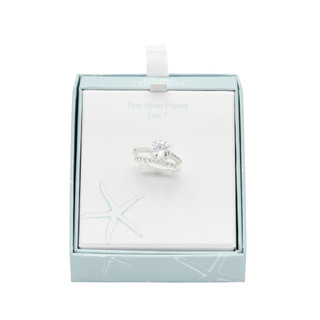 Thumbnail 1: Ocean Treasures Ocean Treasures Boxed Fine Silver Plated Crystal Ring 