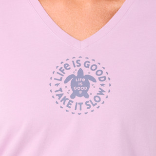 Thumbnail 3: Life is Good Life Is Good Womens Short Sleeve Take it Slow Turtle Top 