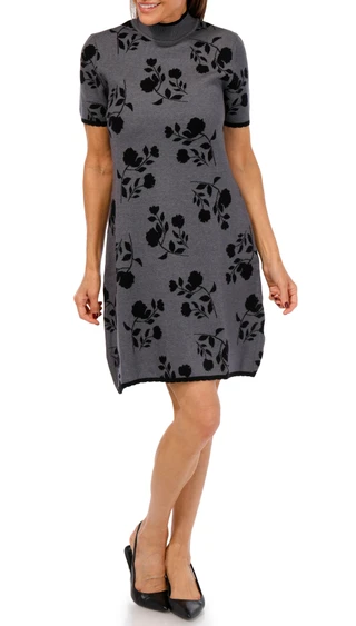 Thumbnail 1: Ellen Tracy Ellen Tracy Womens Short Sleeve Jaquard Dress 