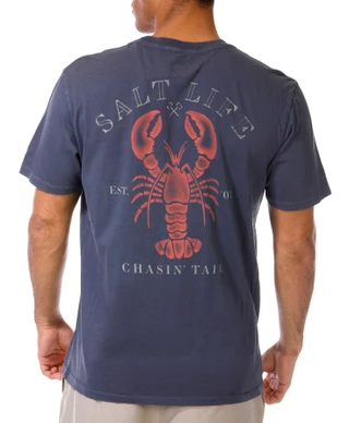 Thumbnail 2: Salt Life Salt Life Mens Lobster Chasin' Tail Cotton Graphic T-Shirt 