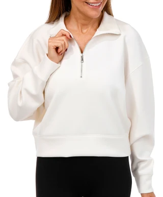 Thumbnail 1: Express Womens Active Scuba 1/4 Zip Neck Top 