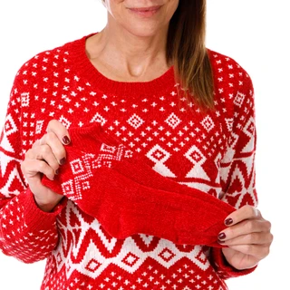 Thumbnail 3: ADRIENNE VITTADINI Women's 2 Pc Christmas Print Sweater & Socks Set 