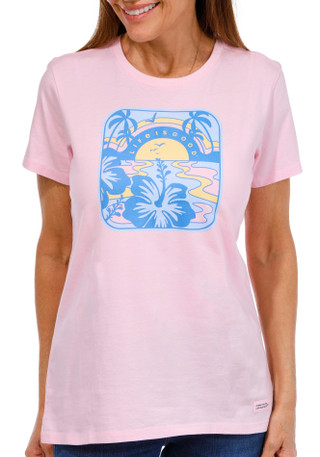 Thumbnail 1: Life is Good Life Is Good Womens Melting Tropical Sea Crew Neck T-Shirt 
