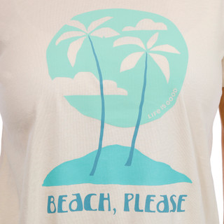 Thumbnail 3: Life is Good Life Is Good Womens Beach Please Palms Crew Neck T-Shirt 