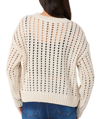 Thumbnail 2: GREIGE Greige Womens Long Sleeve Crochet Sweater 