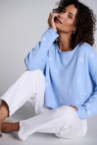 Thumbnail 4: MOON & MADISON Moon & Madison Juniors Embroidered Seashell Sweater 