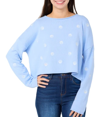 Thumbnail 7: MOON & MADISON Moon & Madison Juniors Embroidered Seashell Sweater 