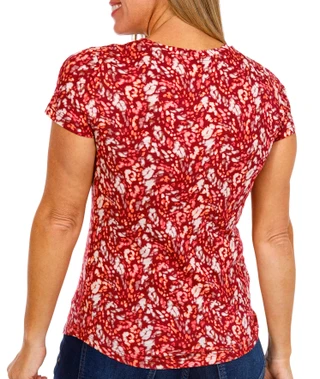 Thumbnail 3: Blue Sol Blue Sol Womens Short Sleeve Round Neck Whispy Floral Top 