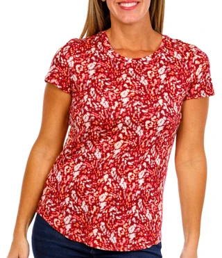 Thumbnail 2: Blue Sol Blue Sol Womens Short Sleeve Round Neck Whispy Floral Top 