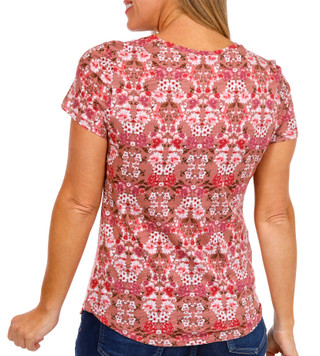 Thumbnail 3: Blue Sol Blue Sol Womens Short Sleeve Crew Neck Floral Luxey Top 