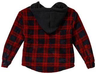 Thumbnail 2: Distortion Distortion Toddler Boys Polar Plaid Flannel Hooded Jacket 