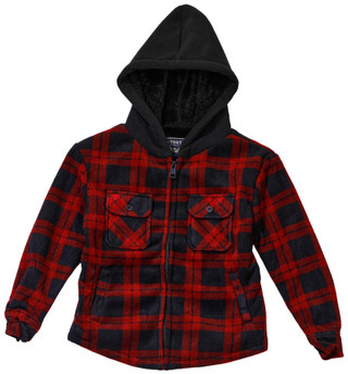 Thumbnail 1: Distortion Distortion Toddler Boys Polar Plaid Flannel Hooded Jacket 