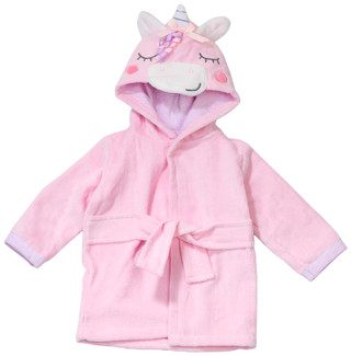 Thumbnail 1: Baby Essentials Baby Essentials Baby Velour Terry Cotton Unicorn Robe 