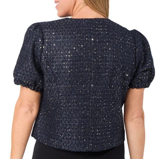 Thumbnail 2: Nanette Lepore Nanette Lepore Womens Short Sleeve Sequin Boucle Jacket  ||P000817341||