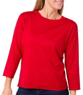 Thumbnail 1: Tint & Shadow Tint & Shadow Womens 3/4 Sleeve Ribbed Sweater 