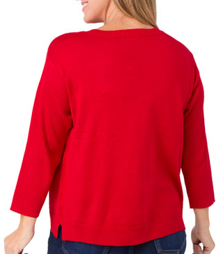 Thumbnail 2: Tint & Shadow Tint & Shadow Womens 3/4 Sleeve Ribbed Sweater 
