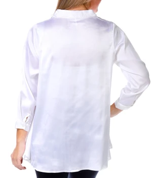 Thumbnail 2: Kaktus Kaktus Womens 3/4 Sleeve Satin Button Down Cityscape Top 