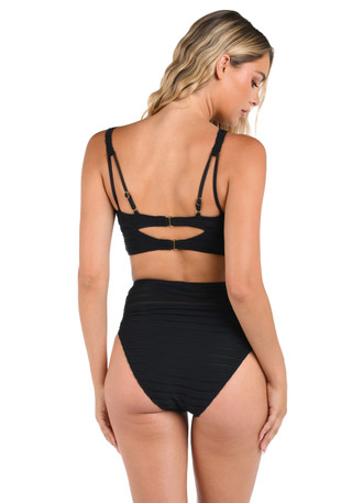Thumbnail 4: La Blanca La Blanca Womens Fluid Lines High-Neck Midline Top 