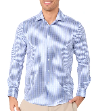 Thumbnail 1: Nautica Nautica Mens Long Sleeve Button Down Gingham Slim Fit Shirt 