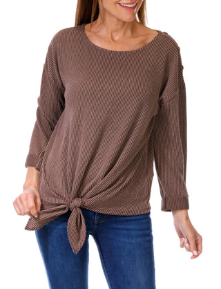Thumbnail 1: Set The Stage Women's 3/4 Sleeve Ribbed Top 