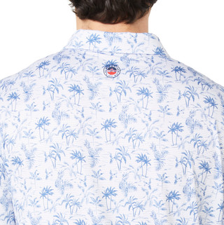 Thumbnail 3: FLAG AND ANTHEM Mens Quinby Stripped Tropical Print Performance Golf Polo 