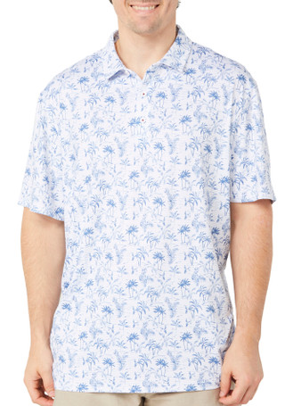 Thumbnail 2: FLAG AND ANTHEM Mens Quinby Stripped Tropical Print Performance Golf Polo 