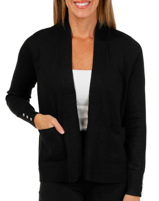 Thumbnail 1: NYC Alliance NYC Alliance Petite Long Sleeve Open Ribbed Cardigan 