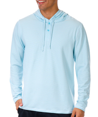 Thumbnail 1: REEL LEGENDS Reel Legends Mens Long Sleeve Panama Pucker Henley Hoodie 