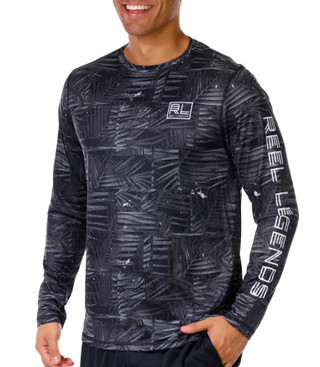 Thumbnail 1: REEL LEGENDS Reel Legends Mens Reel Tec Long Sleeve Crew Print Shirt 