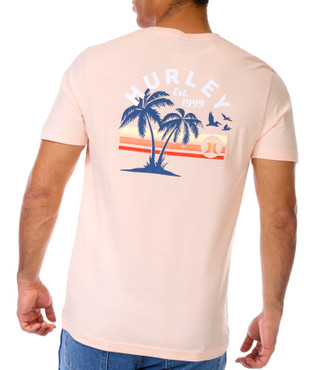 Thumbnail 2: Hurley Hurley Mens Short Sleeve Palm Tree Sunset Graphic Tee Shirt 