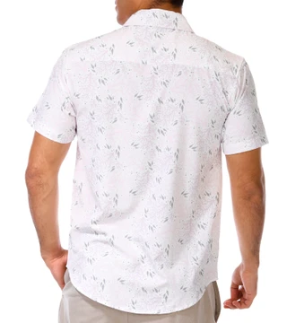 Thumbnail 2: Anglr ANGLR Mens Short Sleeve Coral Print Button Down Shirt 