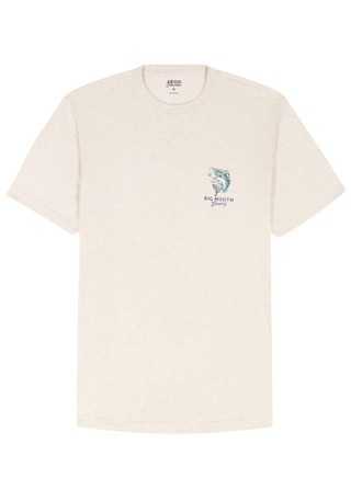 Thumbnail 3: IZOD IZOD Men's Saltwater Short Sleeve Graphic Tee - Oatmeal Htr 