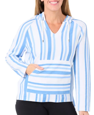 Thumbnail 1: REEL LEGENDS Reel Legends Petite Long Sleeve Baja Stripe Hoodie 