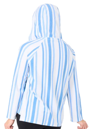 Thumbnail 3: REEL LEGENDS Reel Legends Petite Long Sleeve Baja Stripe Hoodie 