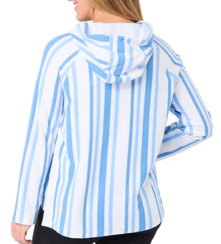 Thumbnail 2: REEL LEGENDS Reel Legends Petite Long Sleeve Baja Stripe Hoodie 