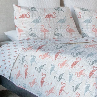 Thumbnail 2: Coastal Home Coastal Home 3 Pc Freida Flamingo Quilt Set 