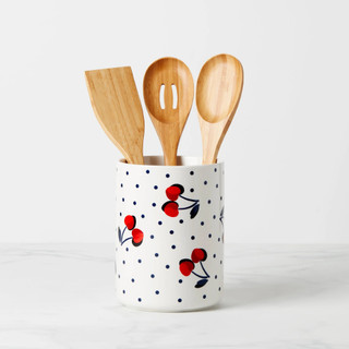 Thumbnail 2: KATE SPADE Vintage Cherry Utensil Holder with Servers 
