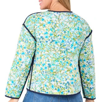 Thumbnail 4: Onque Onque Petite Long Sleeve Floral Quilted Reversible Jacket 