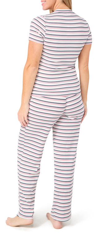 Thumbnail 3: Lucky Brand Lucky Brand Womens 2 Pc Striped Top & Pants Pajama Set 